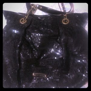 Betsey Johnson black sequin purse 